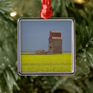 Prairie Elevator Landscape Metal Tree Decoration