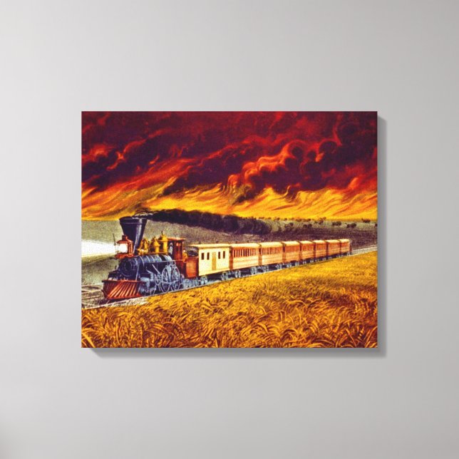 Prairie Fire 1872 Canvas Print (Front)