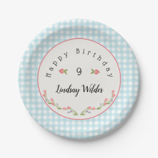 Prairie Girl Birthday Paper Plate