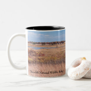 prairie grasses and wetlands at necedah Two-Tone coffee mug