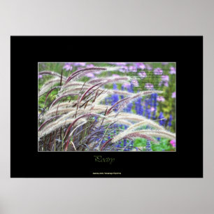 Prairie Grasses & Poem Nature Art Poster