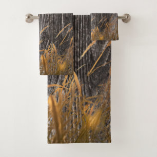 Prairie Harvest Wheat On Barn Board Bath Towel Set