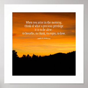 Prairie Hill Sunset Silhouette Photo Custom Text Poster