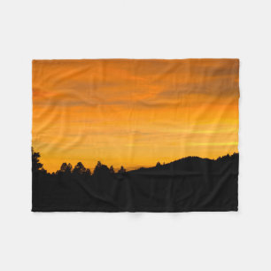 Prairie Hills Silhouette Sunset Photo Home Accent Fleece Blanket