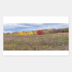 prairie landscape in autumn at afton state park rectangular sticker