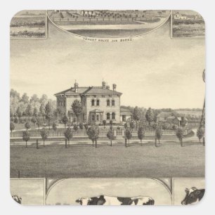 Prairie Lawn Farm, Nebraska Square Sticker