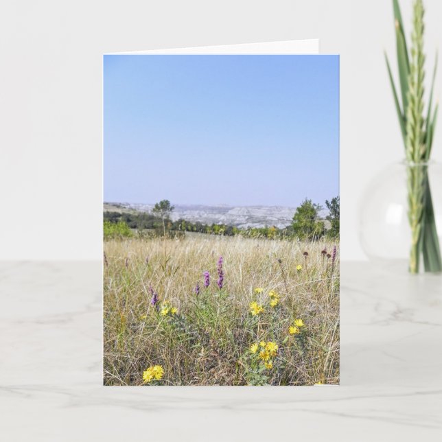 Prairie Meets Badlands Note Card (Front)
