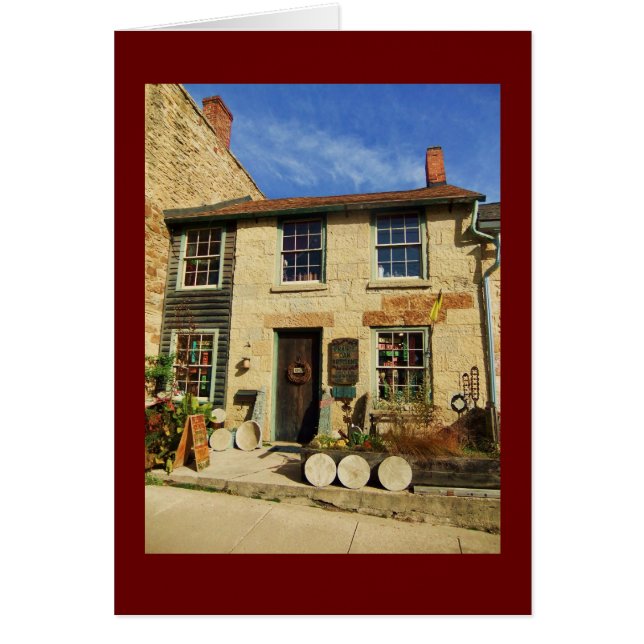 Prairie Oak Artican Facade with Burgundy Border (Front)