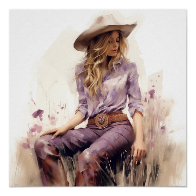 Prairie Pastels: Cowgirl Wall Art (Front)