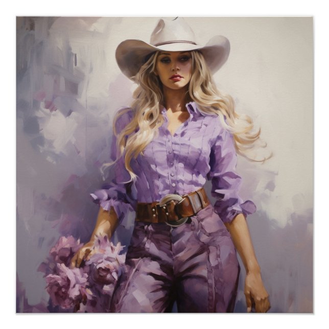 Prairie Purple: Cowgirl Wall Art (Front)