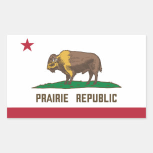Prairie Republic Bison Flag Great Plains Rectangular Sticker