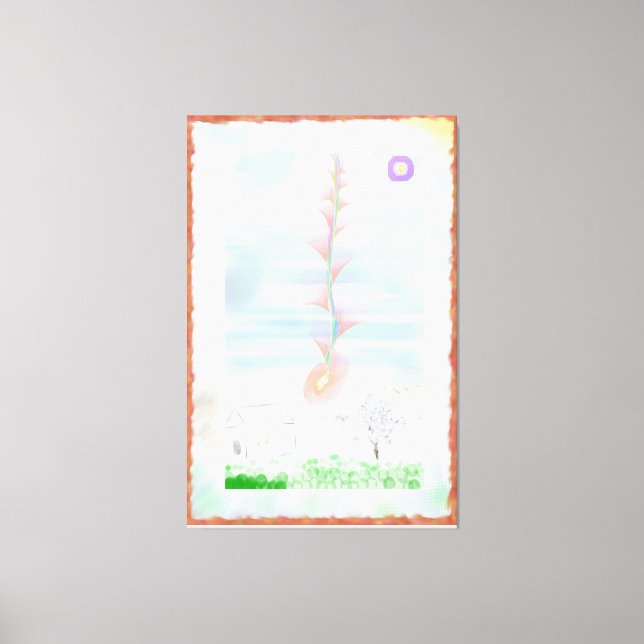 Prairie Rose Impressionist Art Canvas Print (Front)