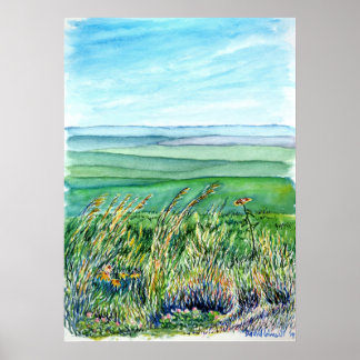 Prairie watercolor poster