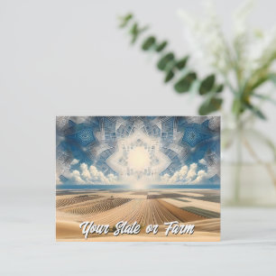 Prairie Wheat Farm Abstract Postcard