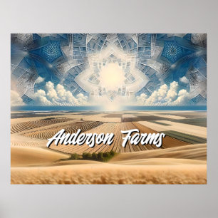 Prairie Wheat Farm Abstract Poster