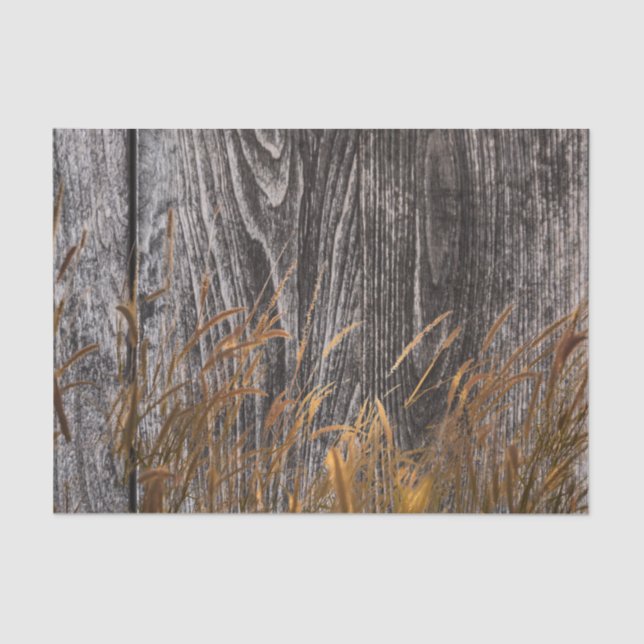 Prairie Wheat On Barn Board Tissue Paper (Front)