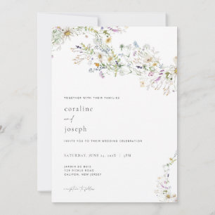 Prairie Wildflower Wedding Invitation Rustic