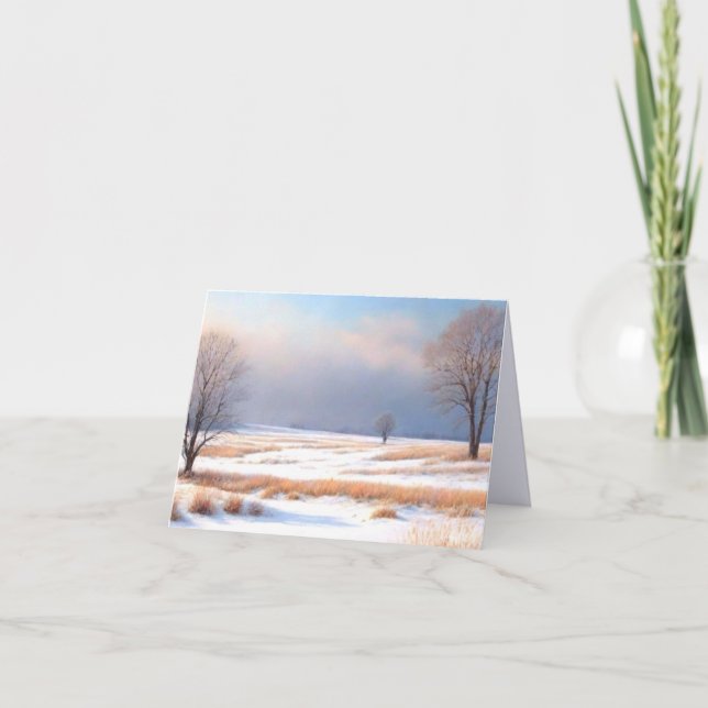 Prairie Winter Landscape Folded Greeting Card (Front)