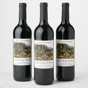 Prairie Wolf (Coyote) from Audubon's Quadrupeds Wine Label