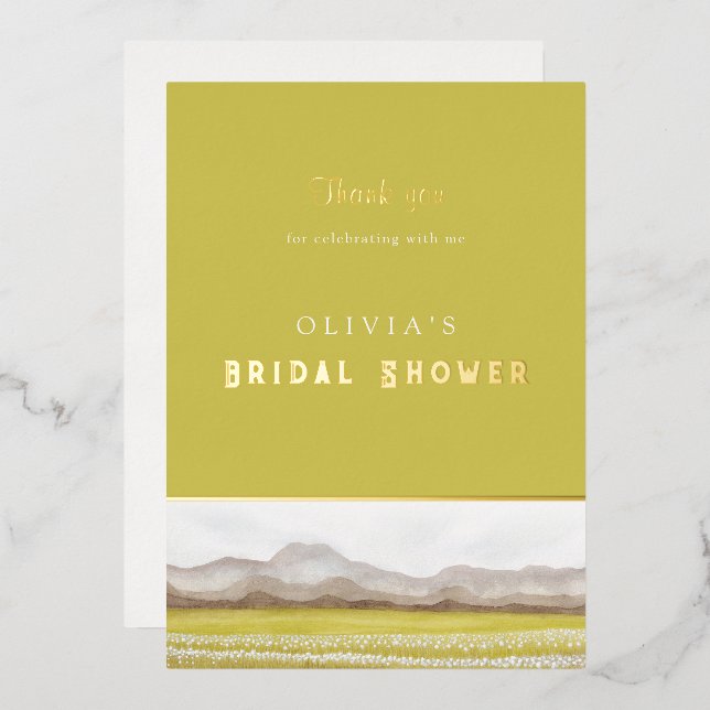 Prairies in Bloom Bridal Shower Thank You Card (Front/Back)