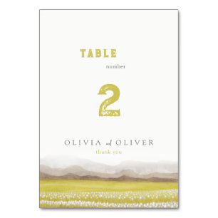 Prairies in Bloom Wedding Table Number