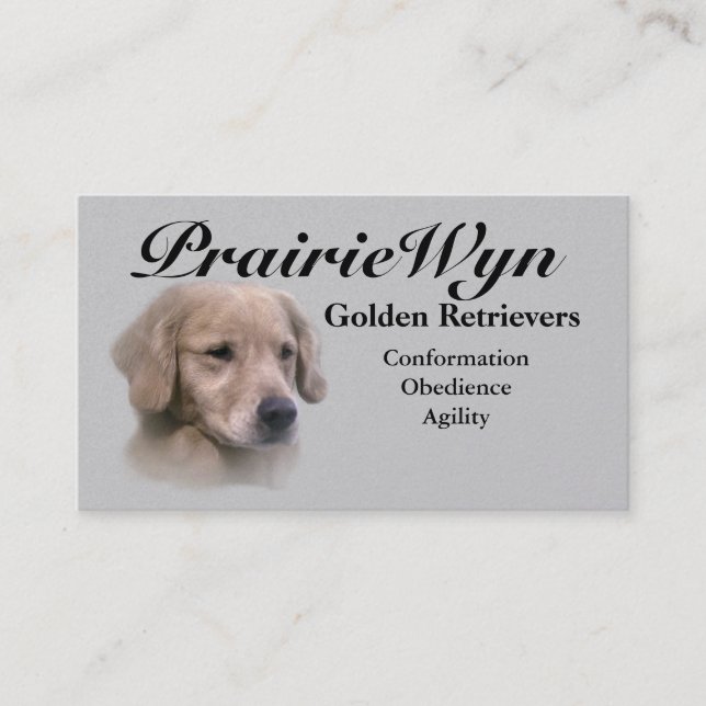PrairieWyn Golden Retriever Business Cards (Front)