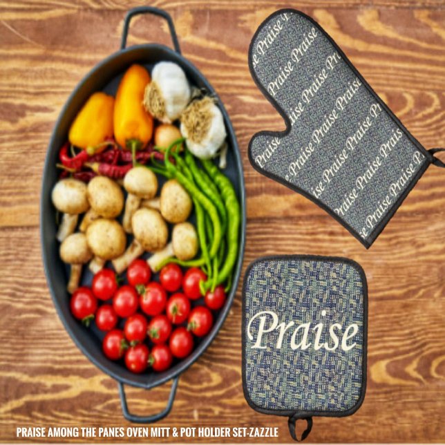 Praise Among The Panes  Oven Mitt & Pot Holder Set (Creator Uploaded)