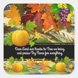 Praise and Thanksgiving Fall Square Sticker