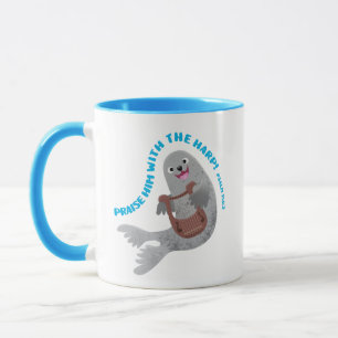 Praise cute harp seal scripture bible verse psalm mug