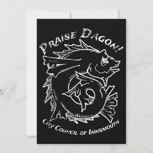 Praise Dagon Innsmouth Lovecraft Fish Horror Invitation