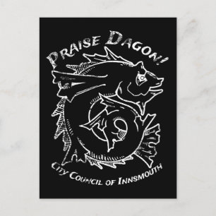 Praise Dagon Innsmouth Lovecraft Fish Horror Postcard
