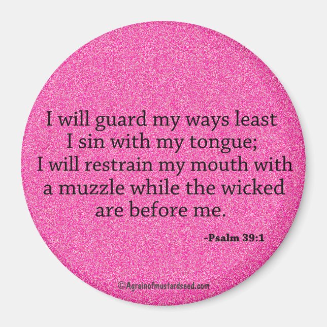 Praise Him N Pink Bible Quote Customise it Magnet (Front)