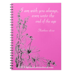 Praise Him N Pink Bible Quote Customise it Notebook