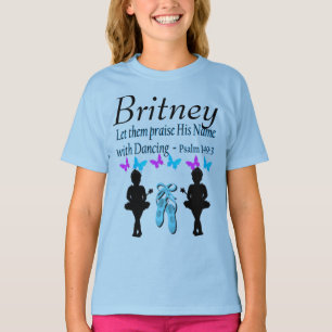 PRAISE HIS NAME BALLERINA PERSONALIZED T SHIRT