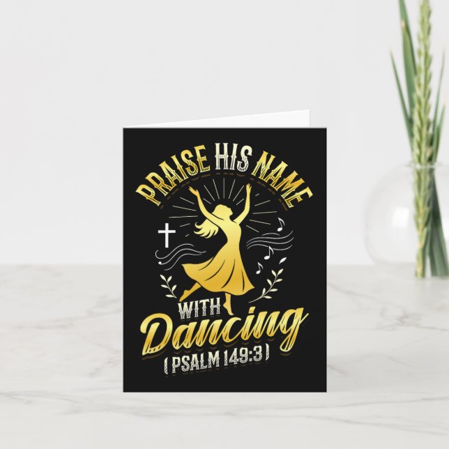Praise His Name With Dancing Psalm 1493 Religious  Card (Front)