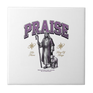 Praise King of Kings Vintage Engraving Shirt Tile