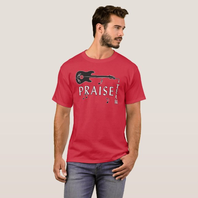 PRAISE TEAM T-SHIRT - GUITAR - CHRISTIAN (Front Full)
