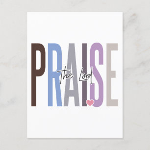 Praise the lord, believe in God, trust Jesus, resp Postcard