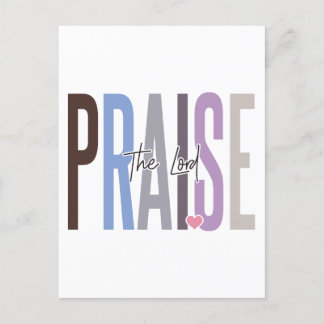 Praise the lord, believe in God, trust Jesus, resp Postcard