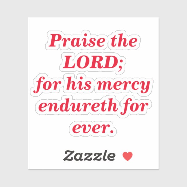 Praise The Lord Bible Verse Venetian Red (Sheet)