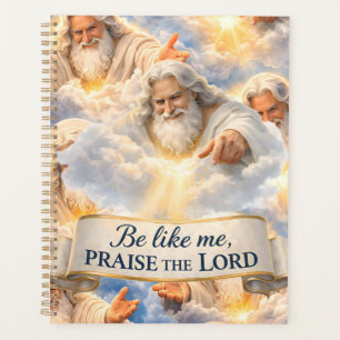 Praise the Lord celestial Christian spiral noteboo Planner