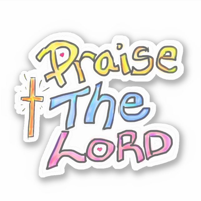 Praise The Lord Christian Quote With Cross (Front)