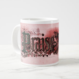 "Praise The Lord" Deep Red & Green Large Coffee Mug