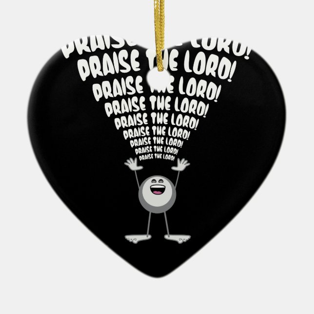 Praise The Lord Emoji Ceramic Tree Decoration (Front)