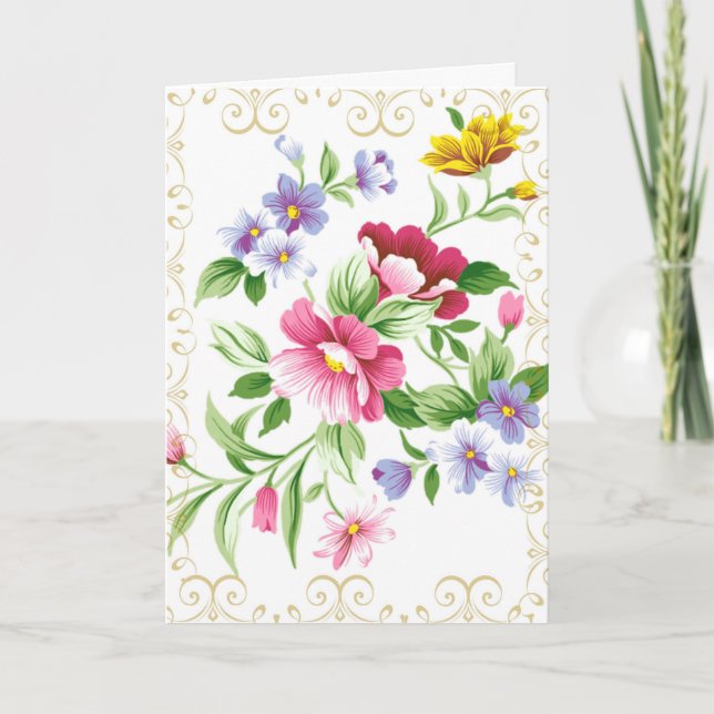 Praise the Lord Floral CUSTOMIZE Card (Front)