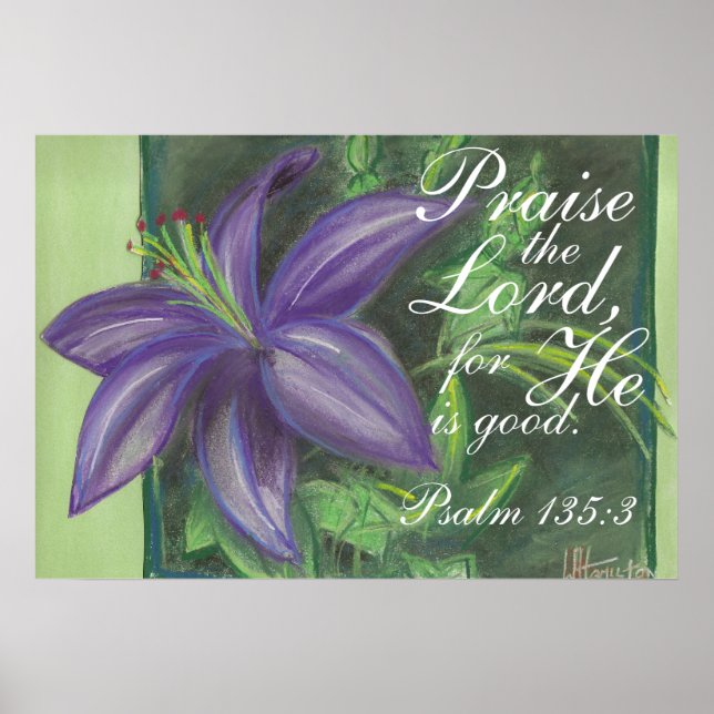 Praise the Lord floral poster (Front)