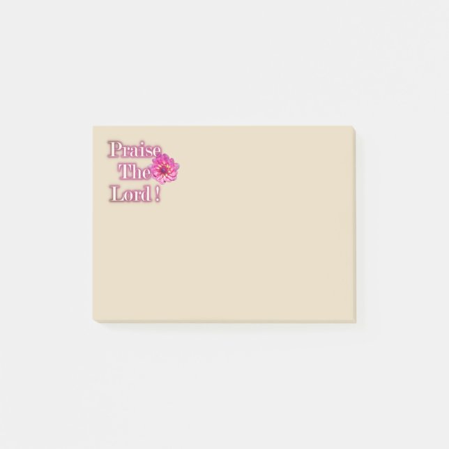 Praise The Lord Pink Dahlia Post-It Notes (Front)