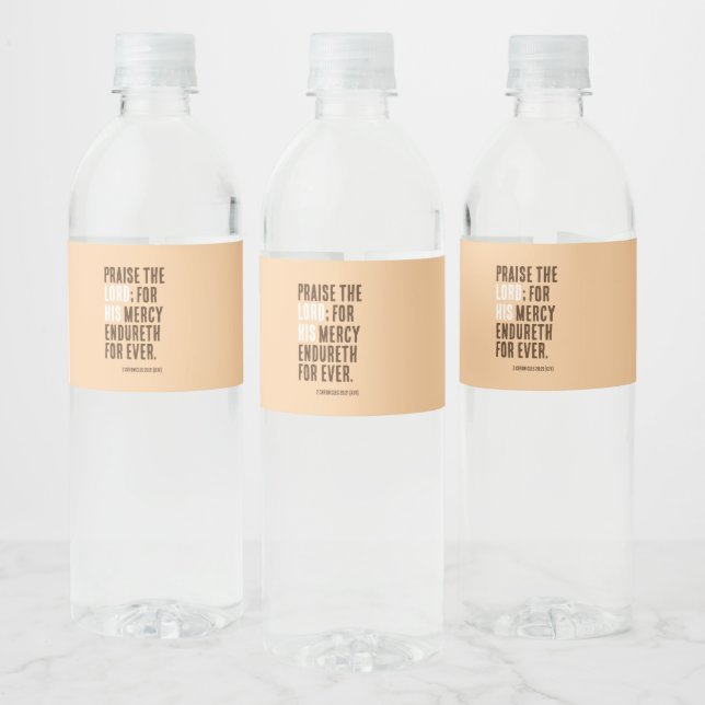 Praise The Lord - Thanksgiving Day Party -  Water Bottle Label (Bottles)