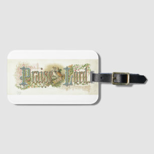 Praise The Lord Vintage Christian Art Luggage Tag