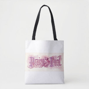 "Praise The Lord" Vintage Christian Art mauve pink Tote Bag